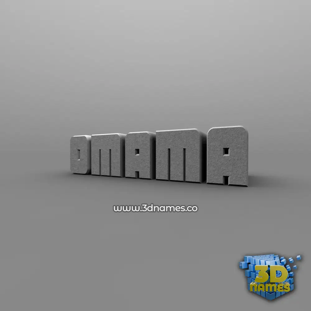omama in Solid Grey style - 3D name wallpaper