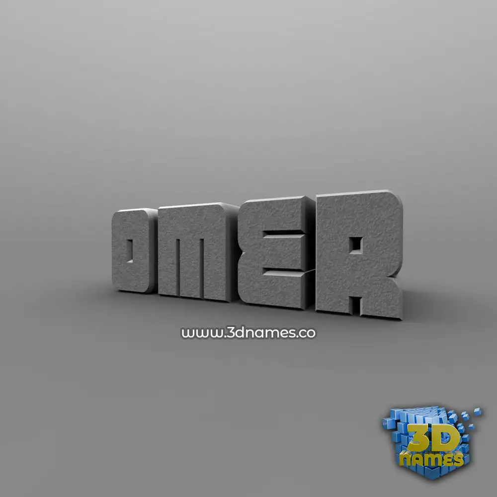 omer in Solid Grey style - 3D name wallpaper