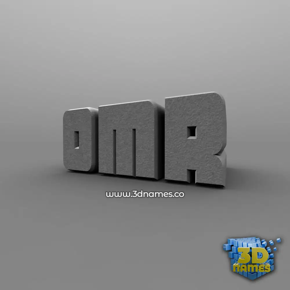 omr in Solid Grey style - 3D name wallpaper