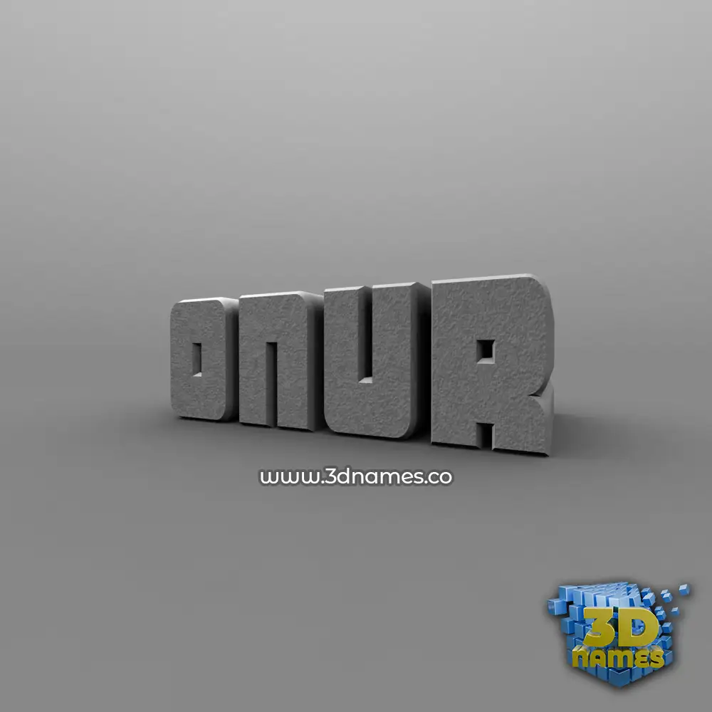 onur in Solid Grey style - 3D name wallpaper