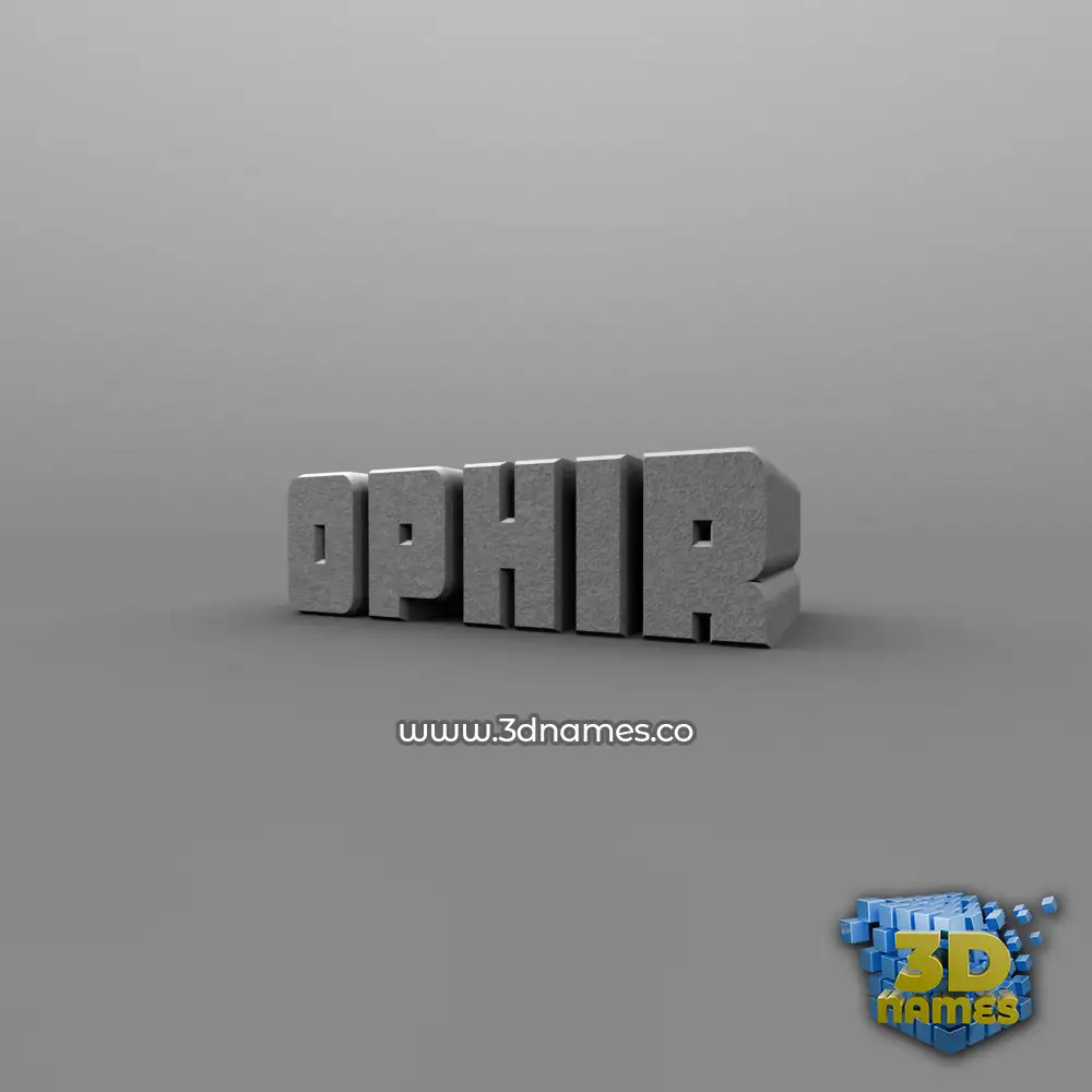 ophir in Solid Grey style - 3D name wallpaper
