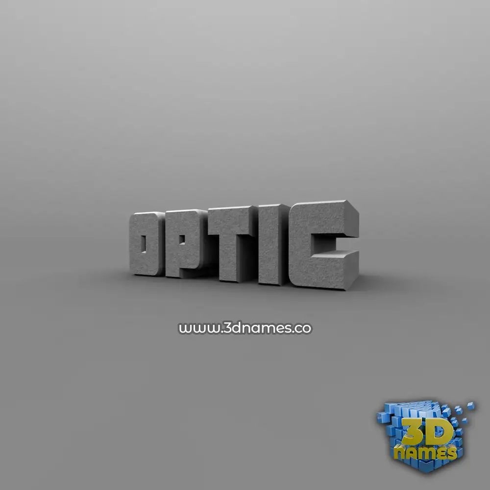 optic in Solid Grey style - 3D name wallpaper