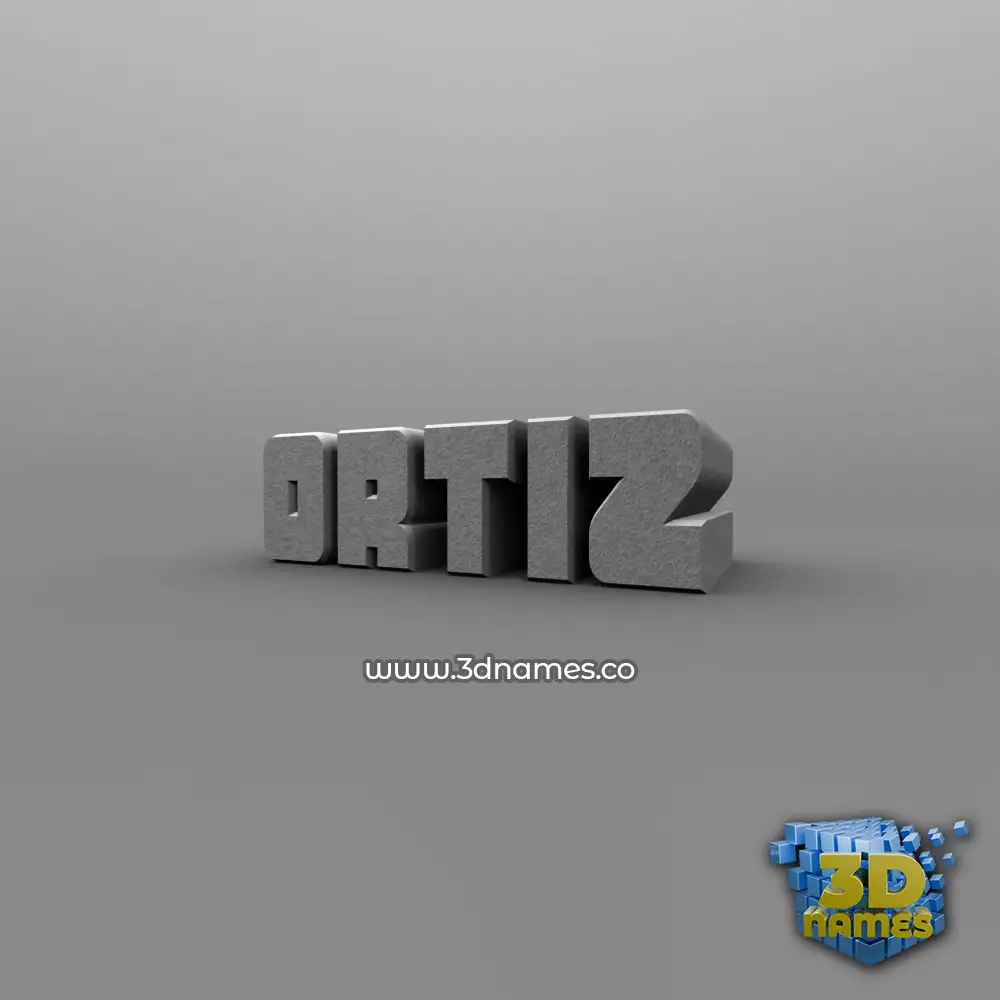 ortiz in Solid Grey style - 3D name wallpaper