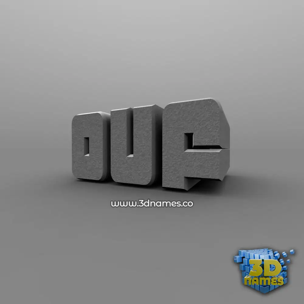 ouf in Solid Grey style - 3D name wallpaper