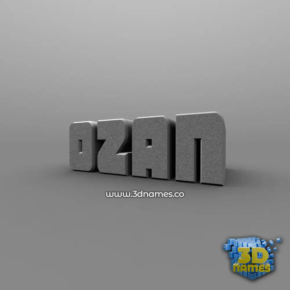 ozan in Solid Grey style - 3D name wallpaper