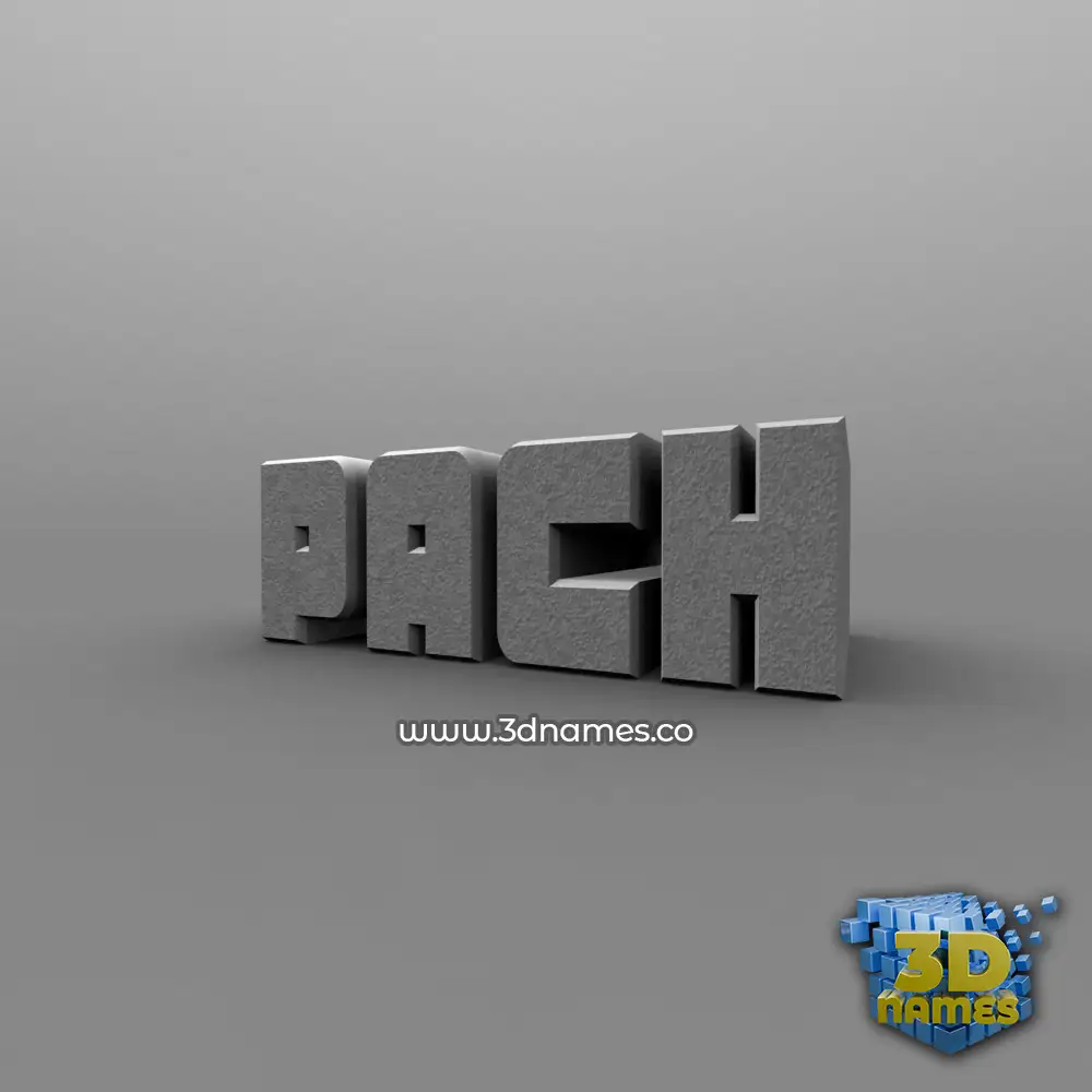 pach in Solid Grey style - 3D name wallpaper
