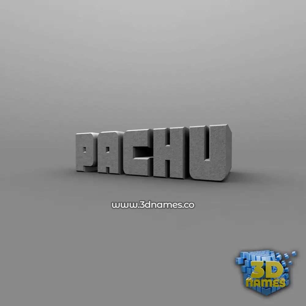 pachu in Solid Grey style - 3D name wallpaper