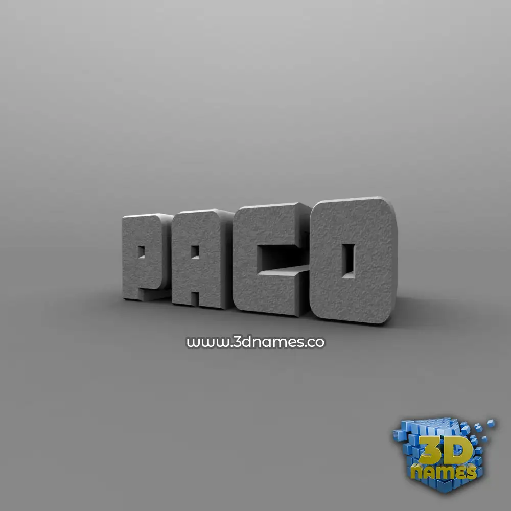 paco in Solid Grey style - 3D name wallpaper