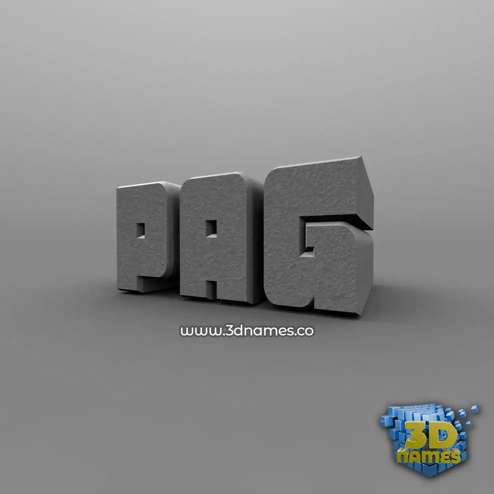 pag in Solid Grey style - 3D name wallpaper