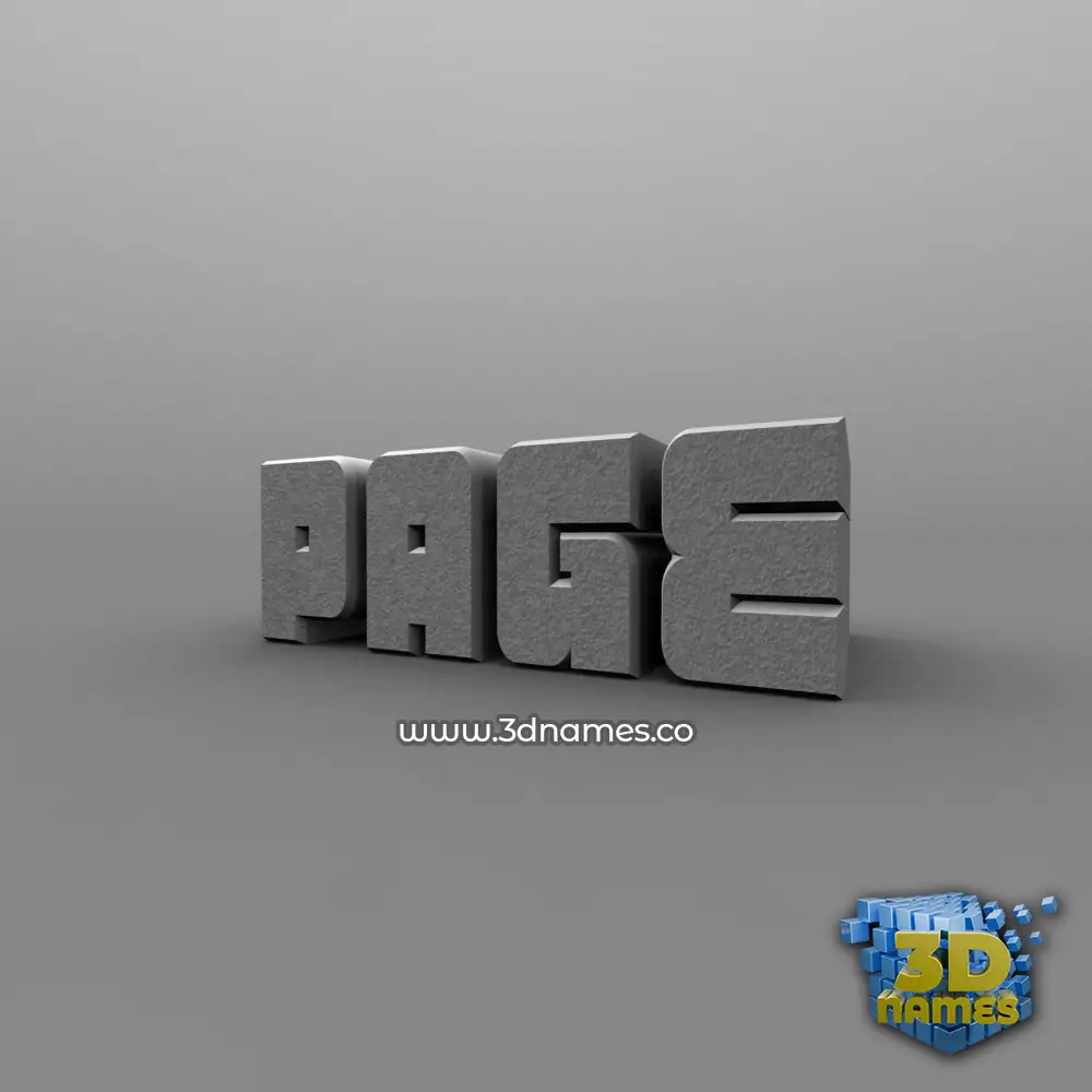 page in Solid Grey style - 3D name wallpaper