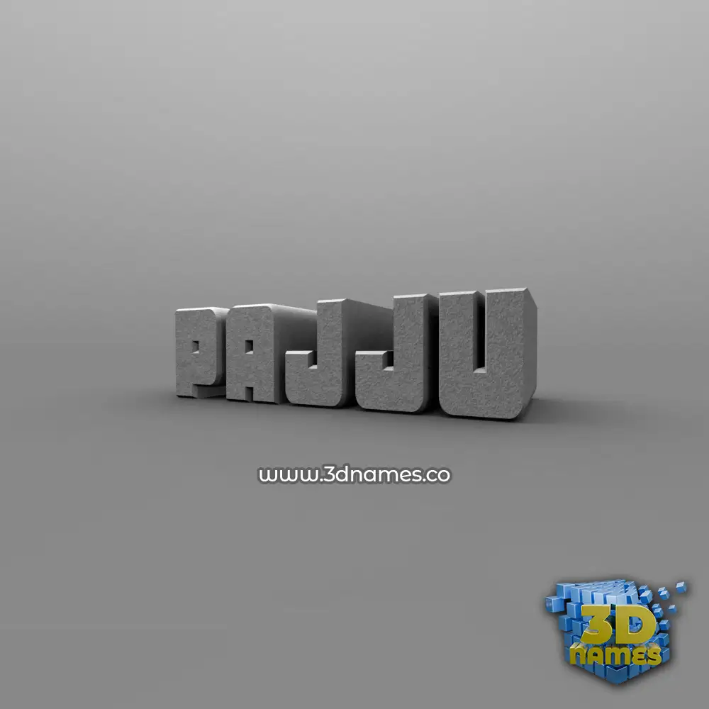 pajju in Solid Grey style - 3D name wallpaper