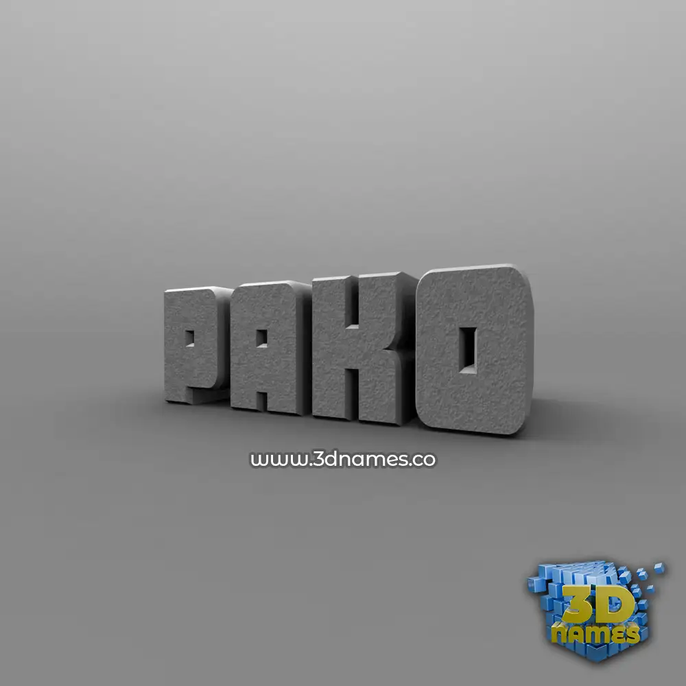 pako in Solid Grey style - 3D name wallpaper