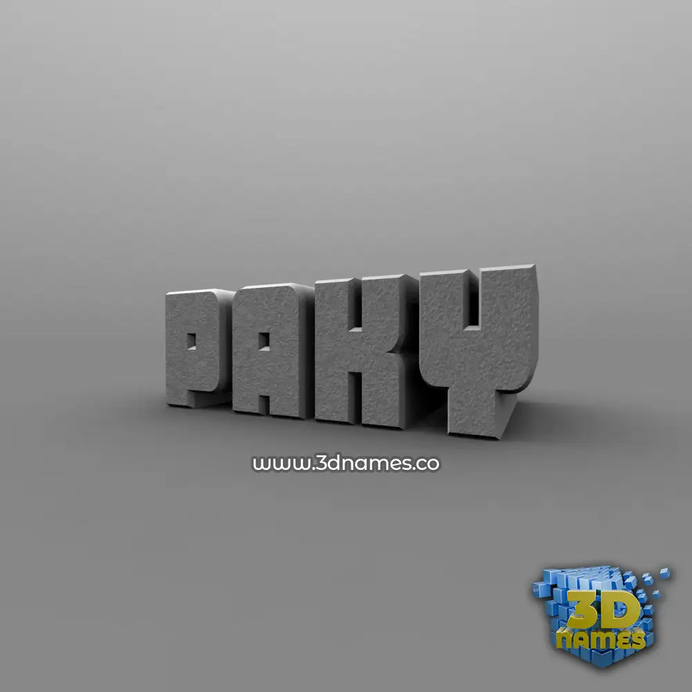 paky in Solid Grey style - 3D name wallpaper