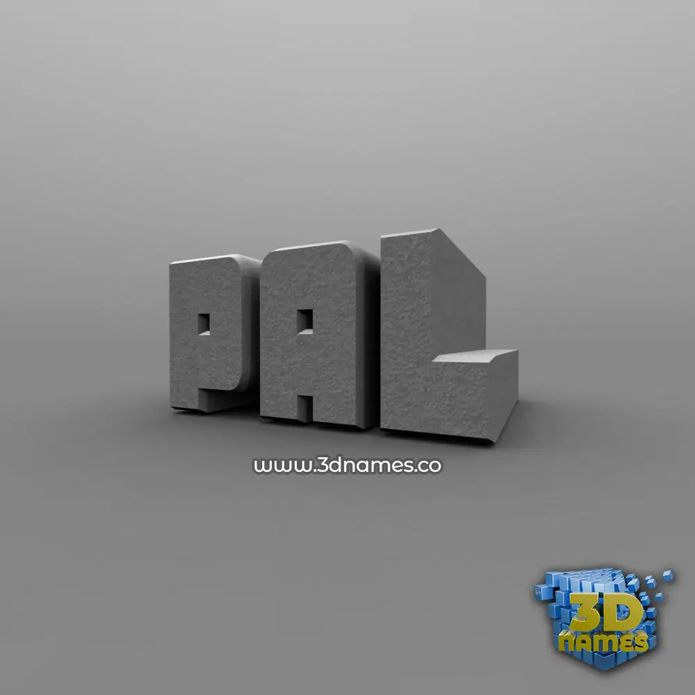pal in Solid Grey style - 3D name wallpaper