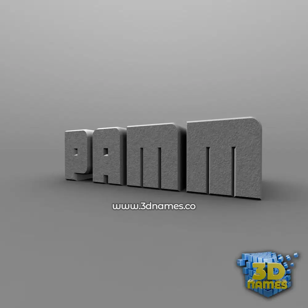 pamm in Solid Grey style - 3D name wallpaper