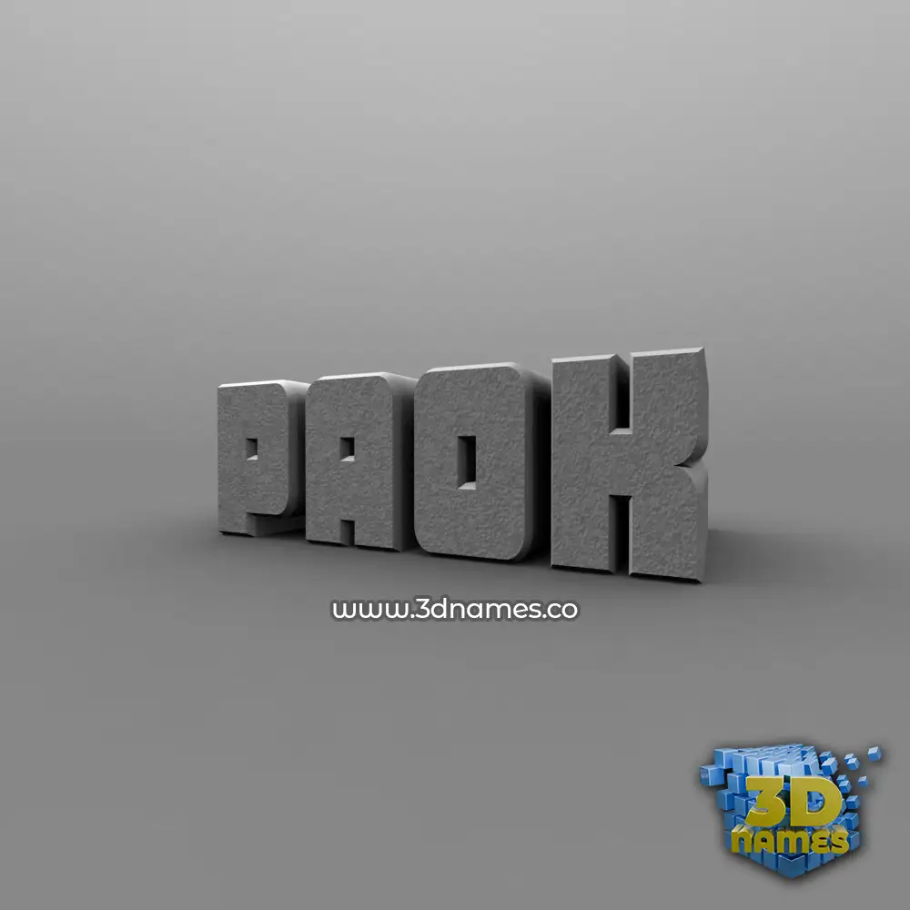 paok in Solid Grey style - 3D name wallpaper
