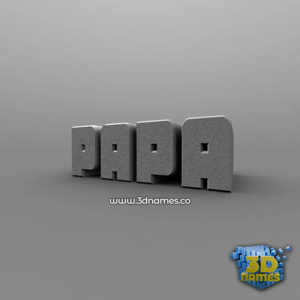 papa in Solid Grey style - 3D name wallpaper
