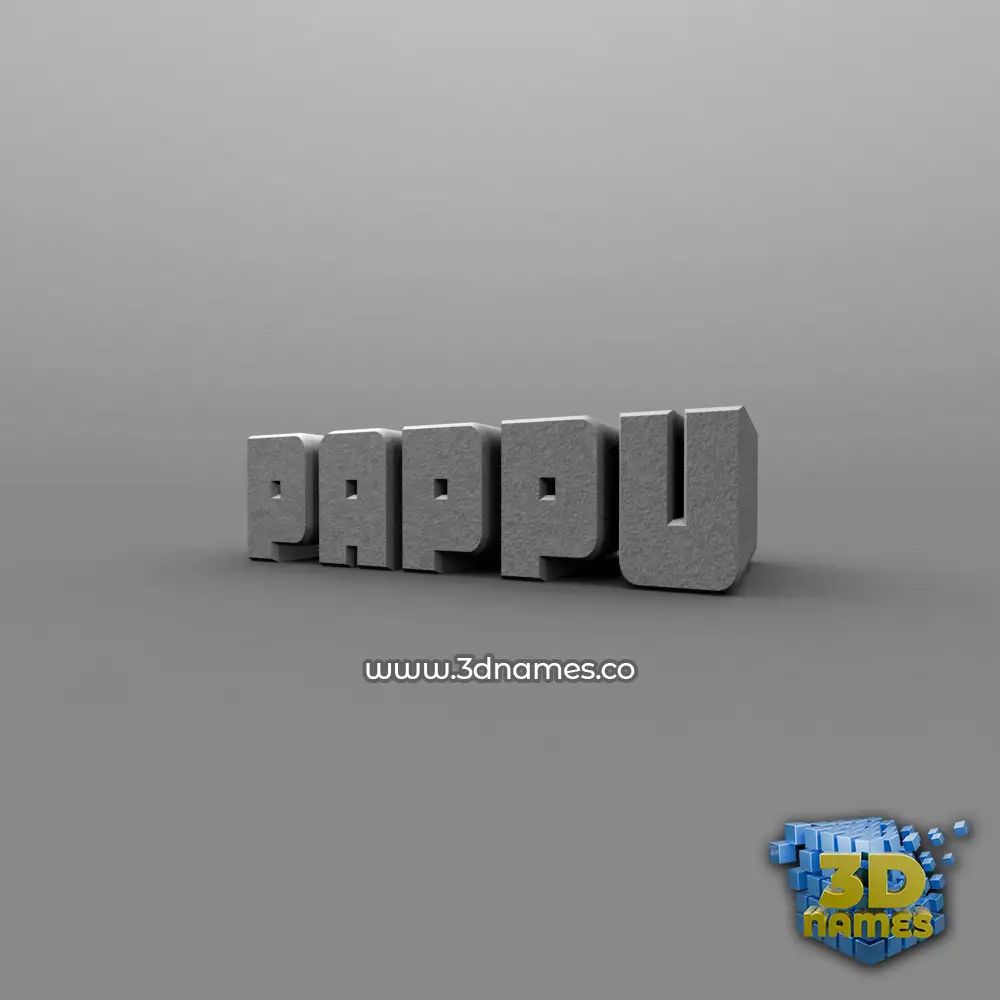 pappu in Solid Grey style - 3D name wallpaper