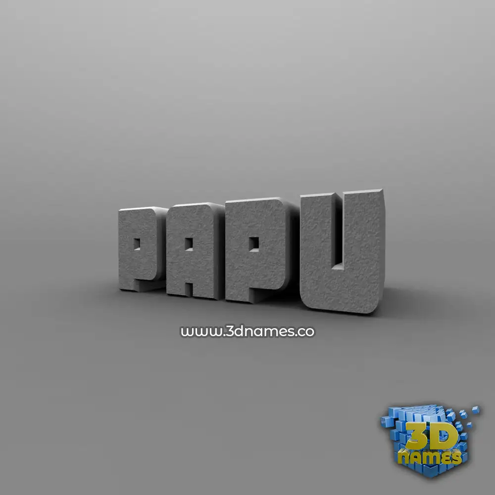 papu in Solid Grey style - 3D name wallpaper