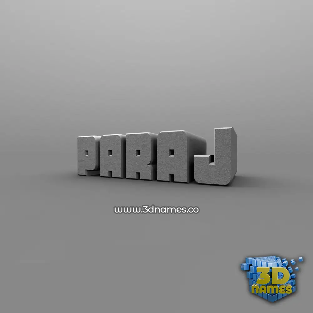 paraj in Solid Grey style - 3D name wallpaper