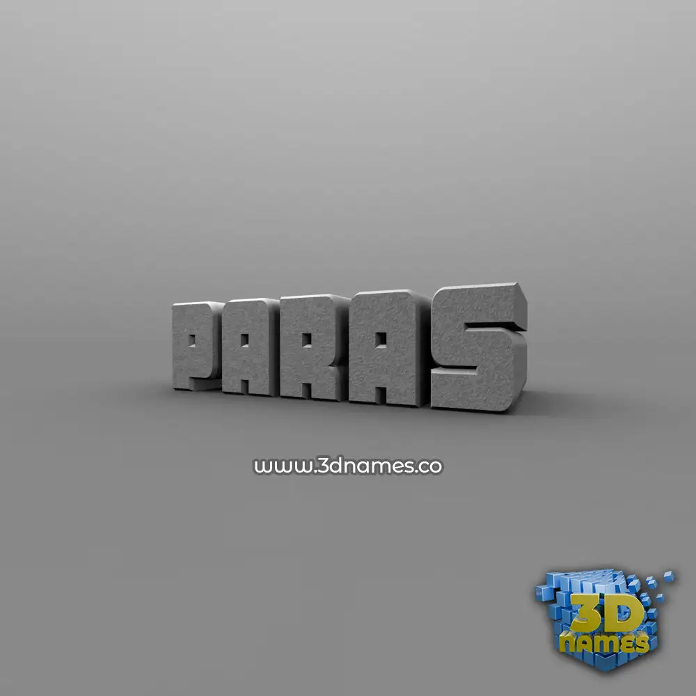 paras in Solid Grey style - 3D name wallpaper