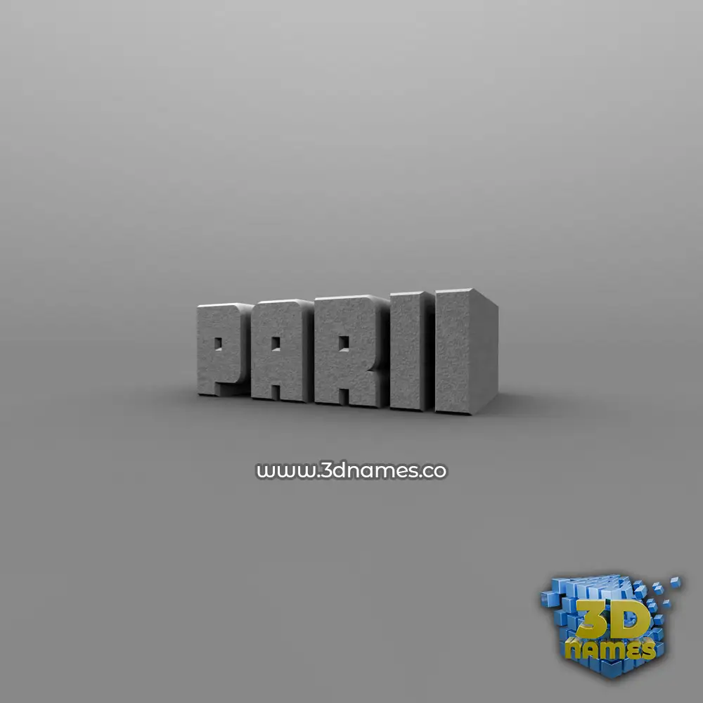 parii in Solid Grey style - 3D name wallpaper