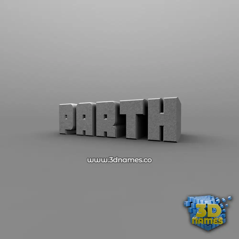 parth in Solid Grey style - 3D name wallpaper