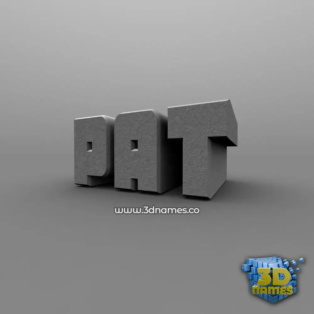pat in Solid Grey style - 3D name wallpaper