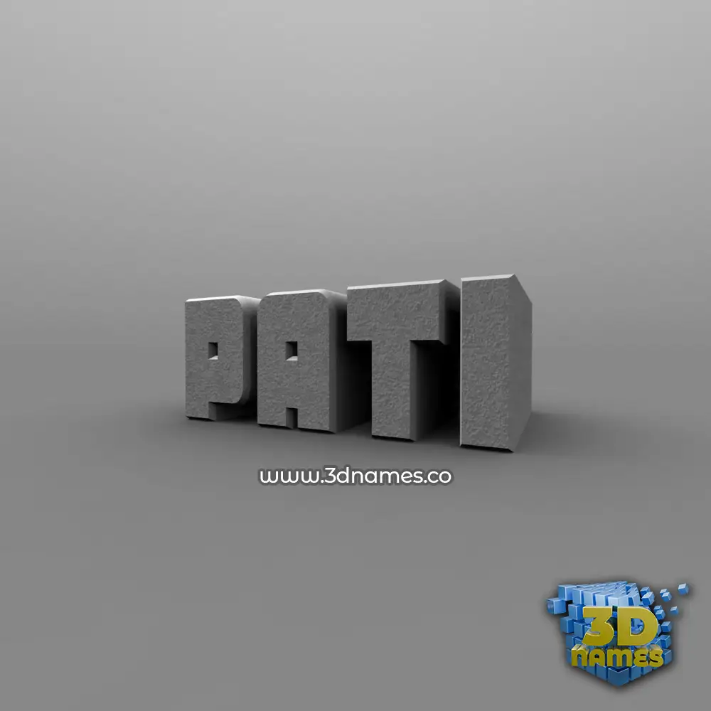 pati in Solid Grey style - 3D name wallpaper