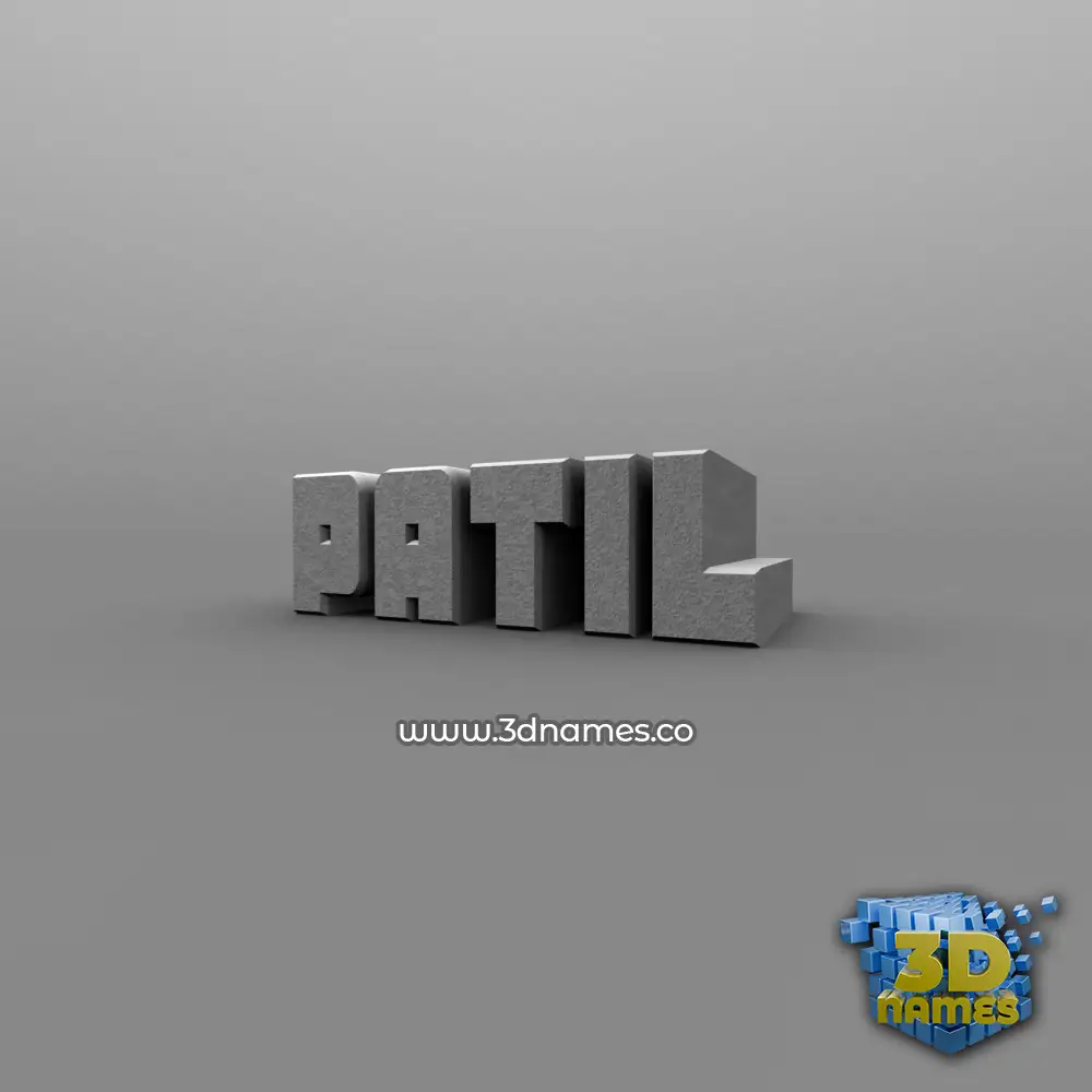 patil in Solid Grey style - 3D name wallpaper