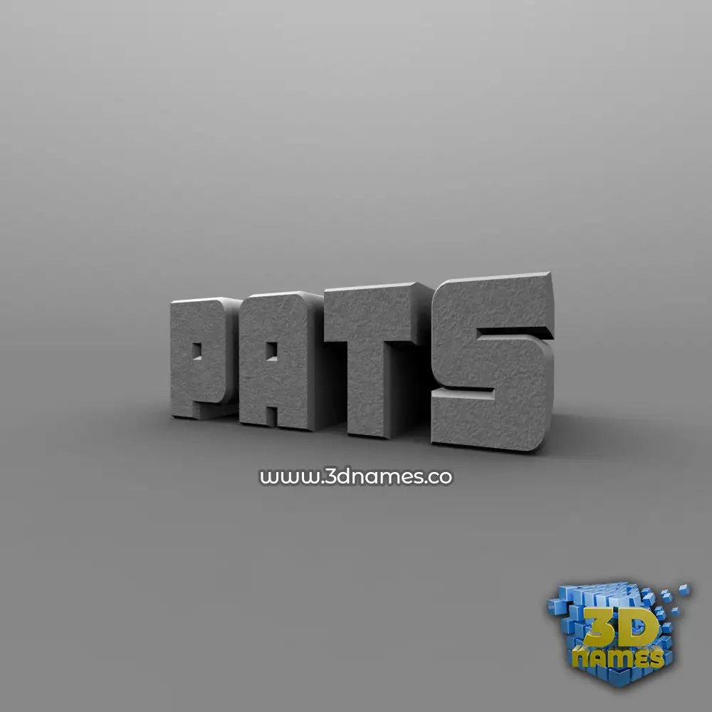 pats in Solid Grey style - 3D name wallpaper