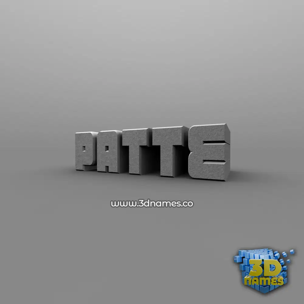patte in Solid Grey style - 3D name wallpaper