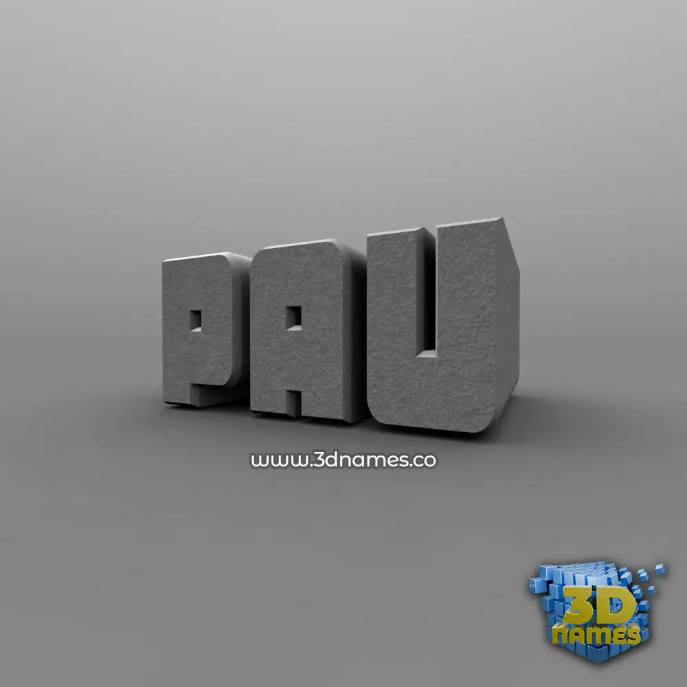 pau in Solid Grey style - 3D name wallpaper