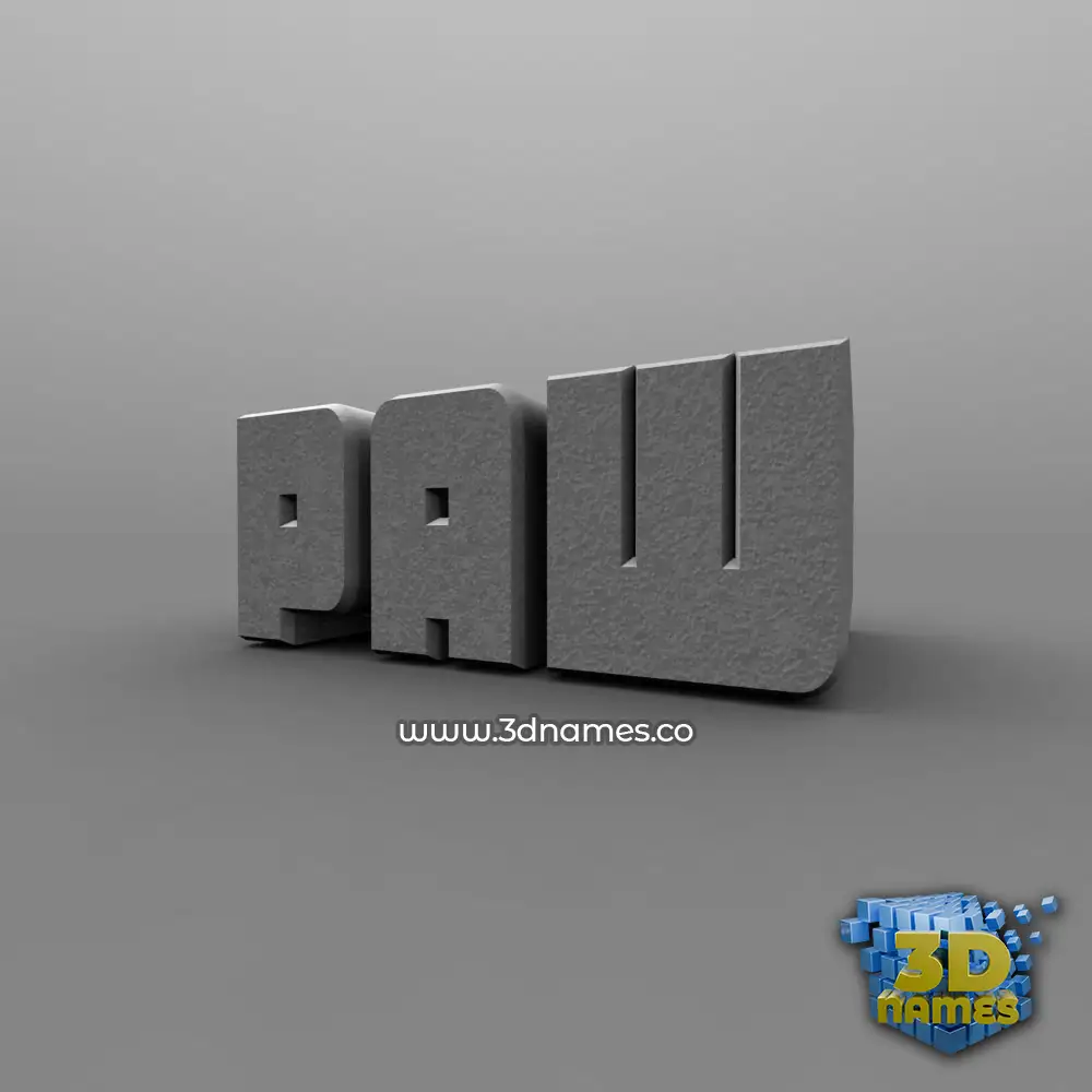 paw in Solid Grey style - 3D name wallpaper