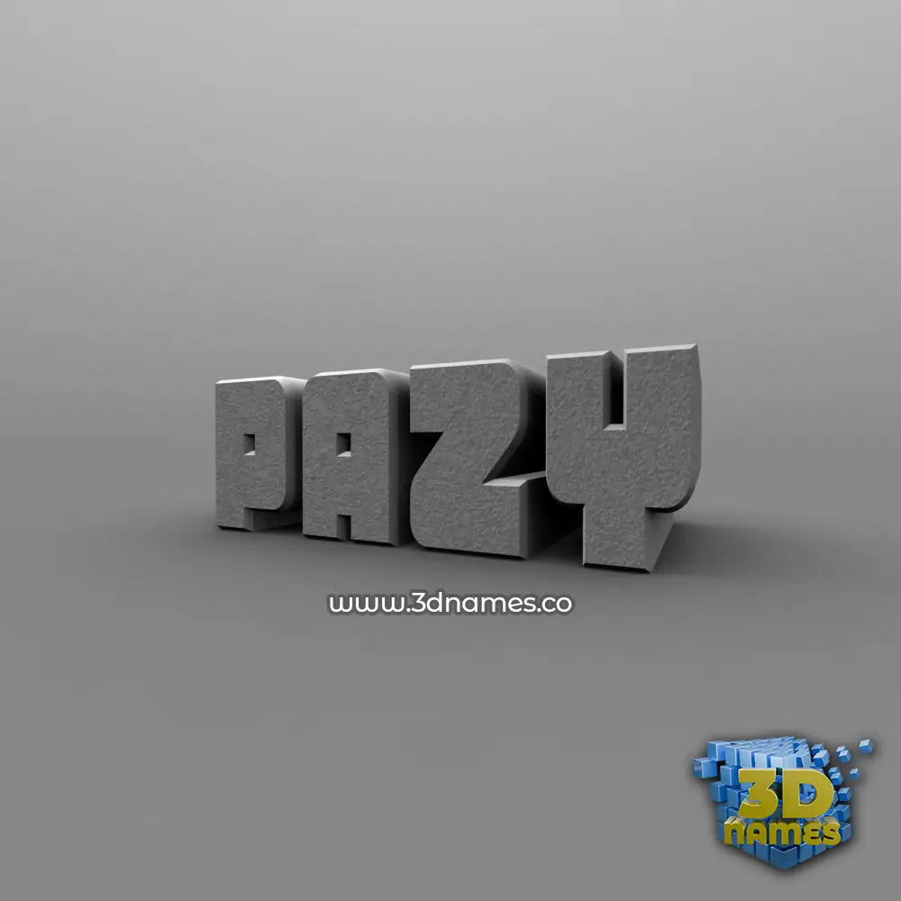 pazy in Solid Grey style - 3D name wallpaper