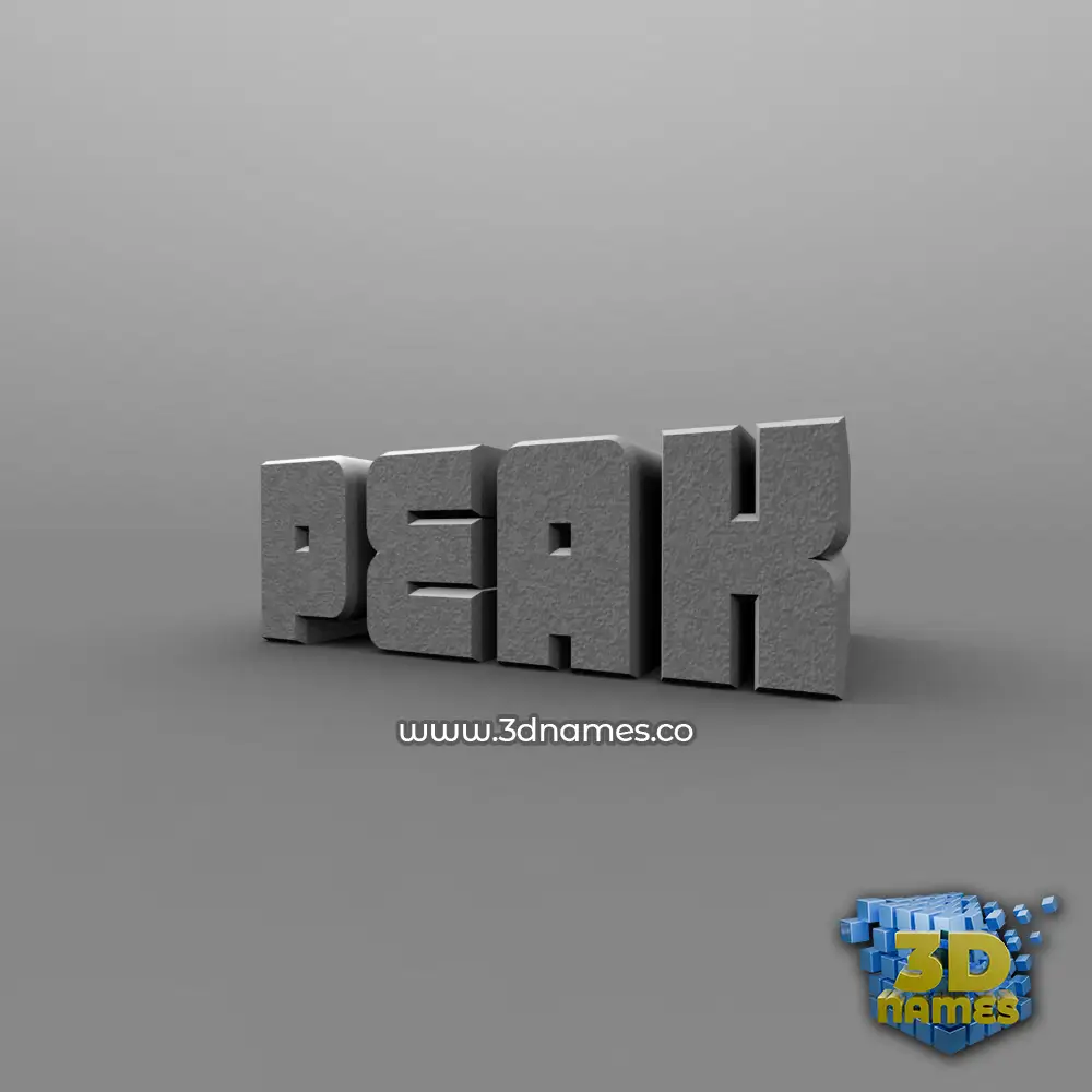 peak in Solid Grey style - 3D name wallpaper
