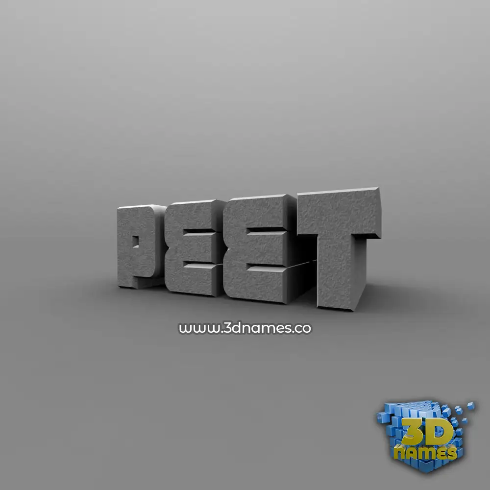 peet in Solid Grey style - 3D name wallpaper