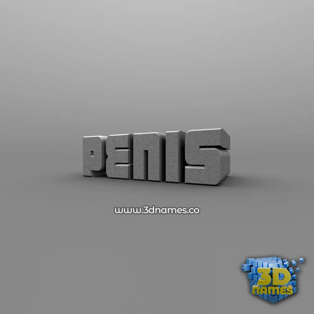 penis in Solid Grey style - 3D name wallpaper