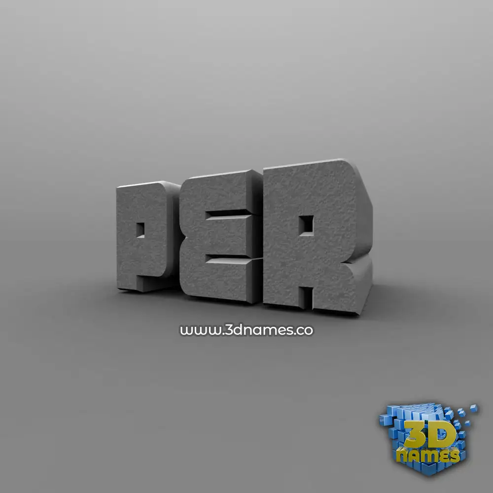 per in Solid Grey style - 3D name wallpaper