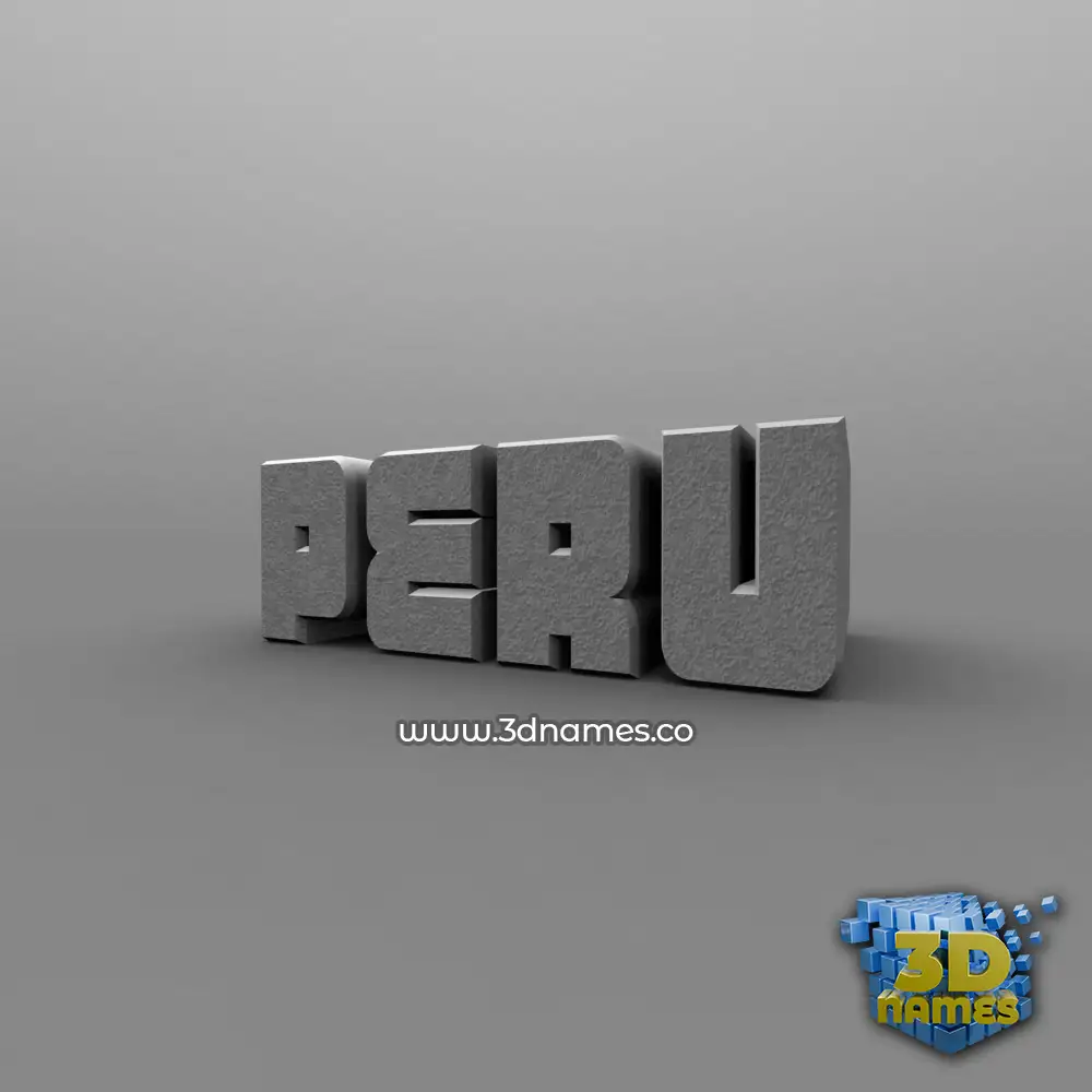 peru in Solid Grey style - 3D name wallpaper