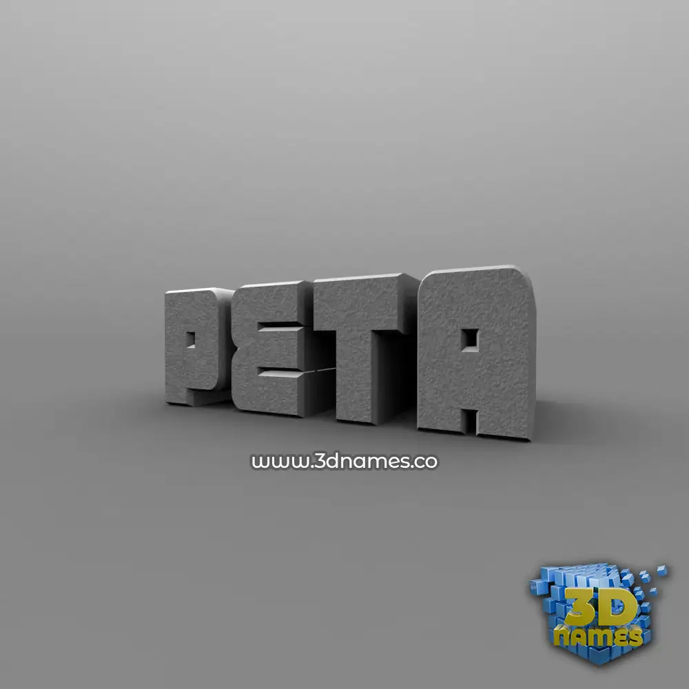 peta in Solid Grey style - 3D name wallpaper