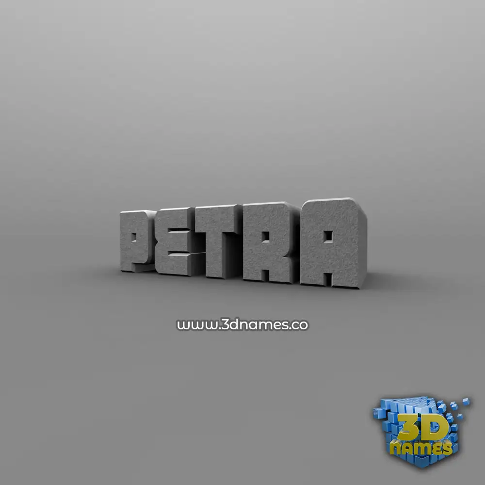 petra in Solid Grey style - 3D name wallpaper