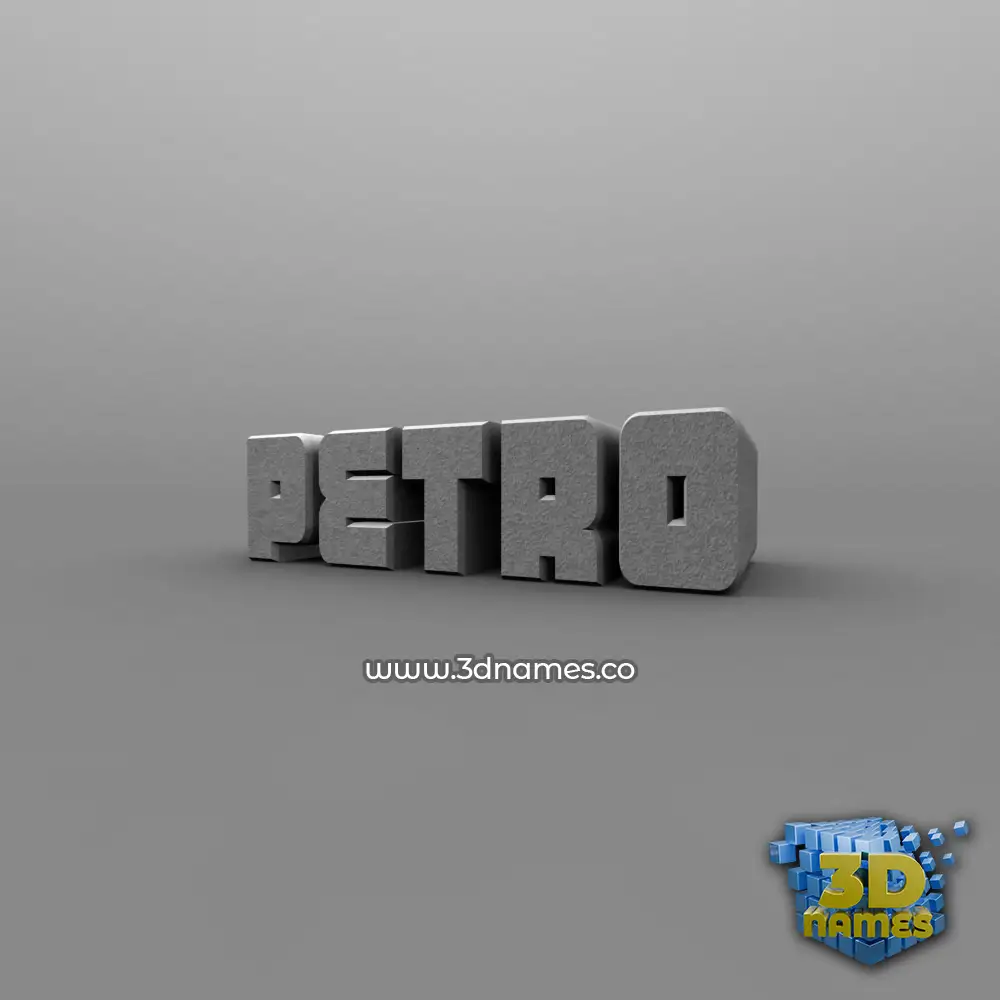 petro in Solid Grey style - 3D name wallpaper