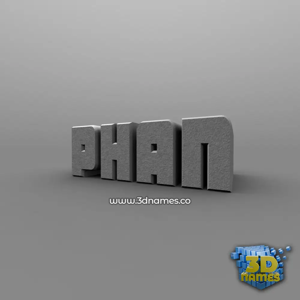 phan in Solid Grey style - 3D name wallpaper