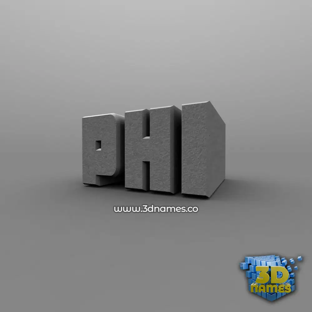 phi in Solid Grey style - 3D name wallpaper