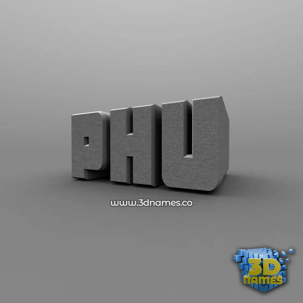 phu in Solid Grey style - 3D name wallpaper