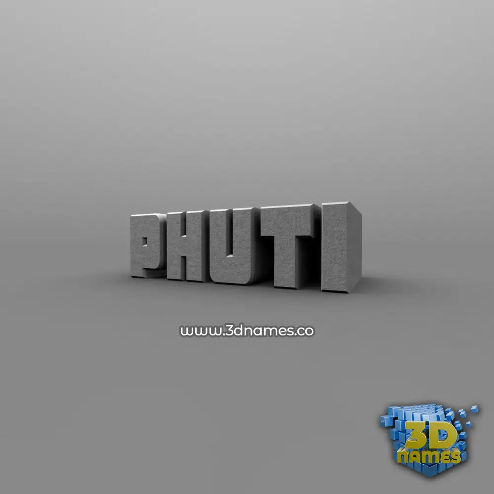 phuti in Solid Grey style - 3D name wallpaper