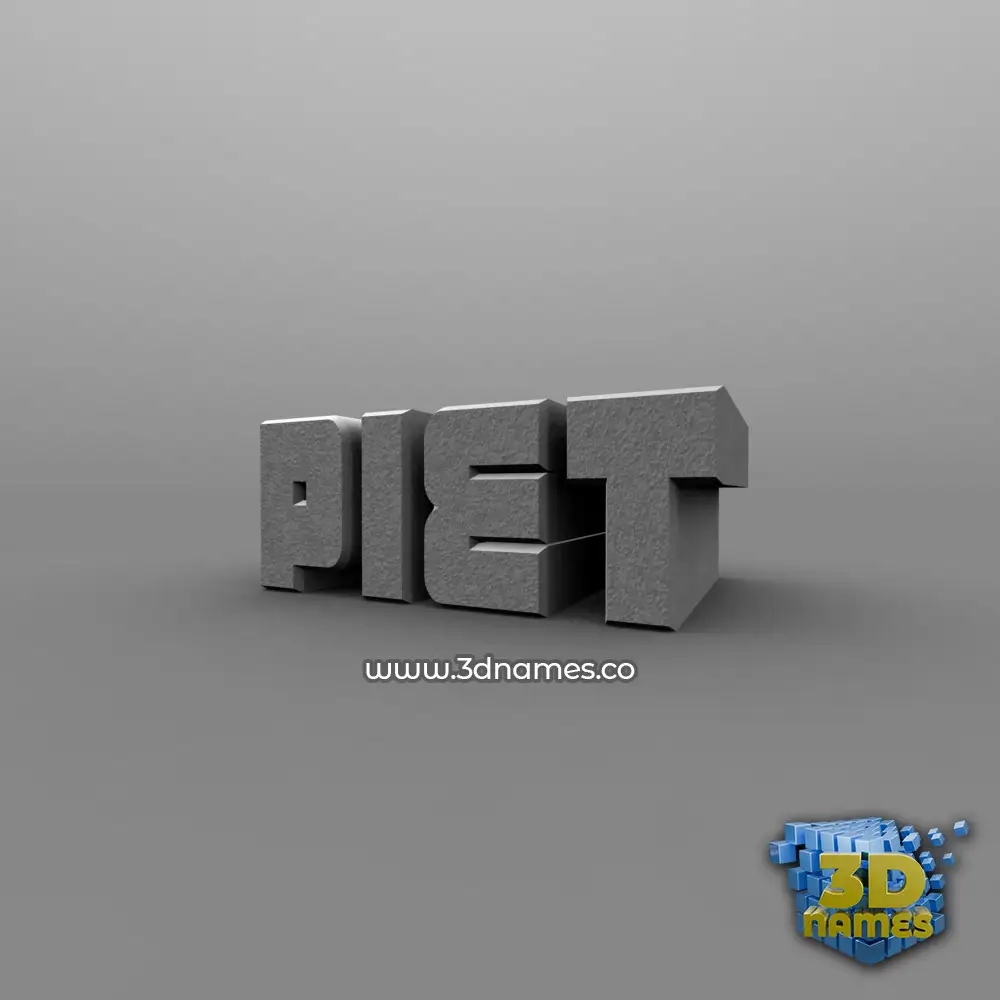 piet in Solid Grey style - 3D name wallpaper