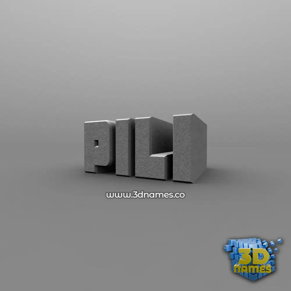 pili in Solid Grey style - 3D name wallpaper