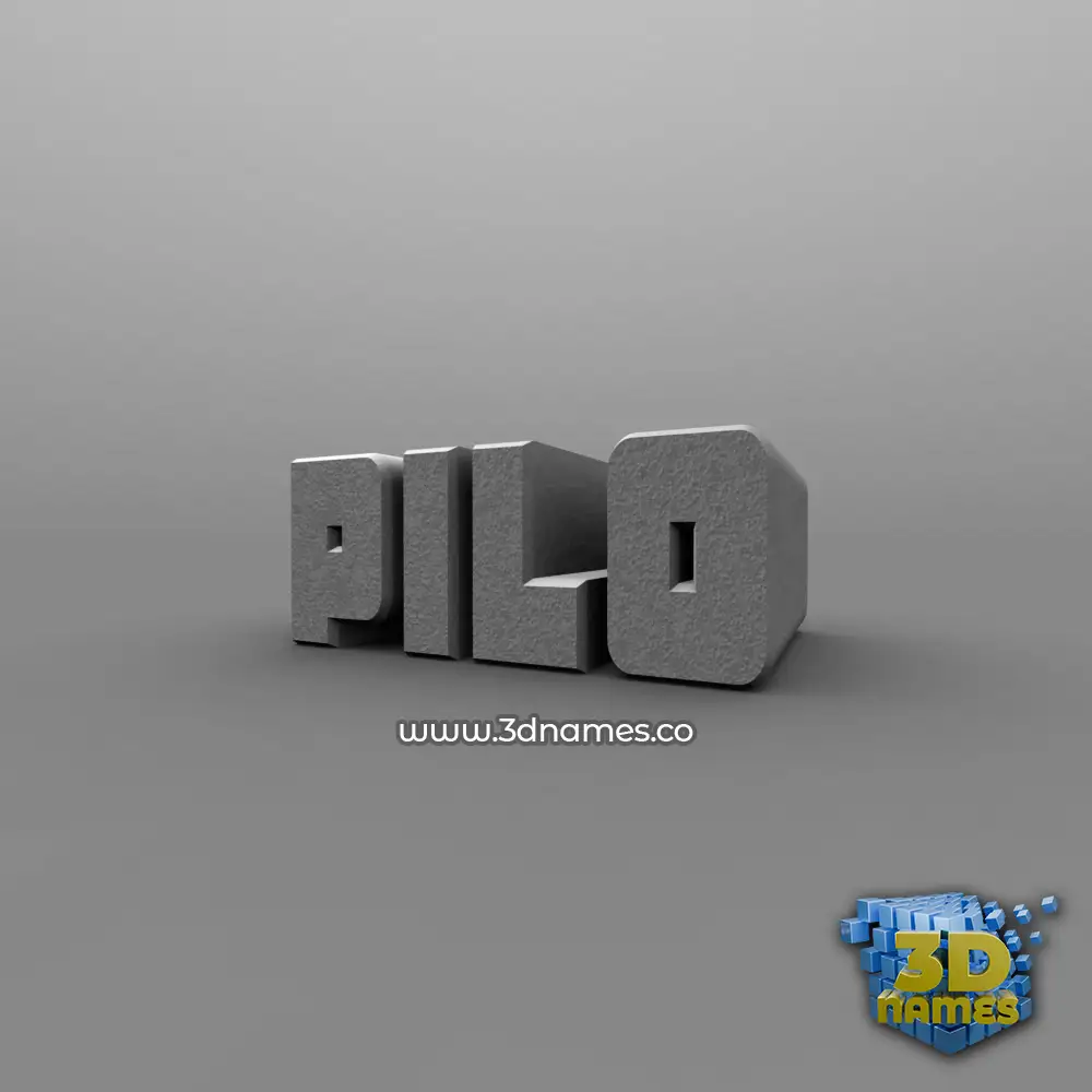 pilo in Solid Grey style - 3D name wallpaper